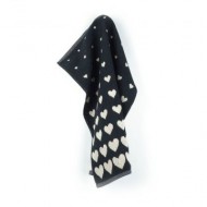 Handdoek - Hearts - Zwart